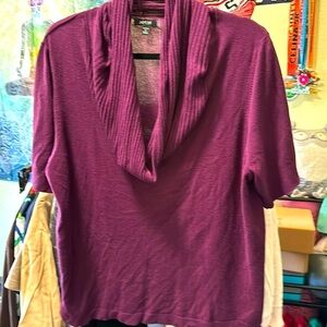 Purple cowl neck shortsleeved sweater Apt 9 Size 1X EUC